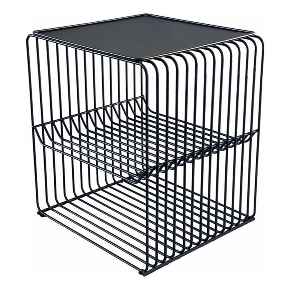 Pangea Home Polly 2-Tiered Tall Modern Metal Side Table In Black