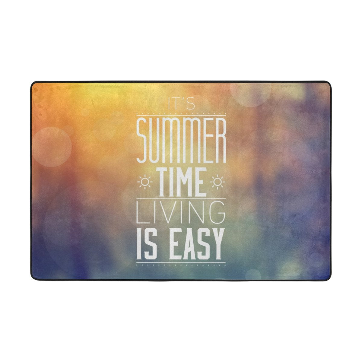 My Little Nest Area Rug Summer Time Living Is Easy Lightweight Doormat 2' X 3', Memory Sponge Indoor Outdoor Decor Carpet For Entrance Living Room Bedroom Office Kitchen Hallway