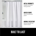 Gorilla Grip Waffle Shower Curtain, Thick Weighted Fabric, Wrinkle And Rust Resistant, Classic Hotel Quality Design, Heavy Duty Long Curtains For Bathroom Showers, Bath Tubs, Machine Wash, 72X72 White