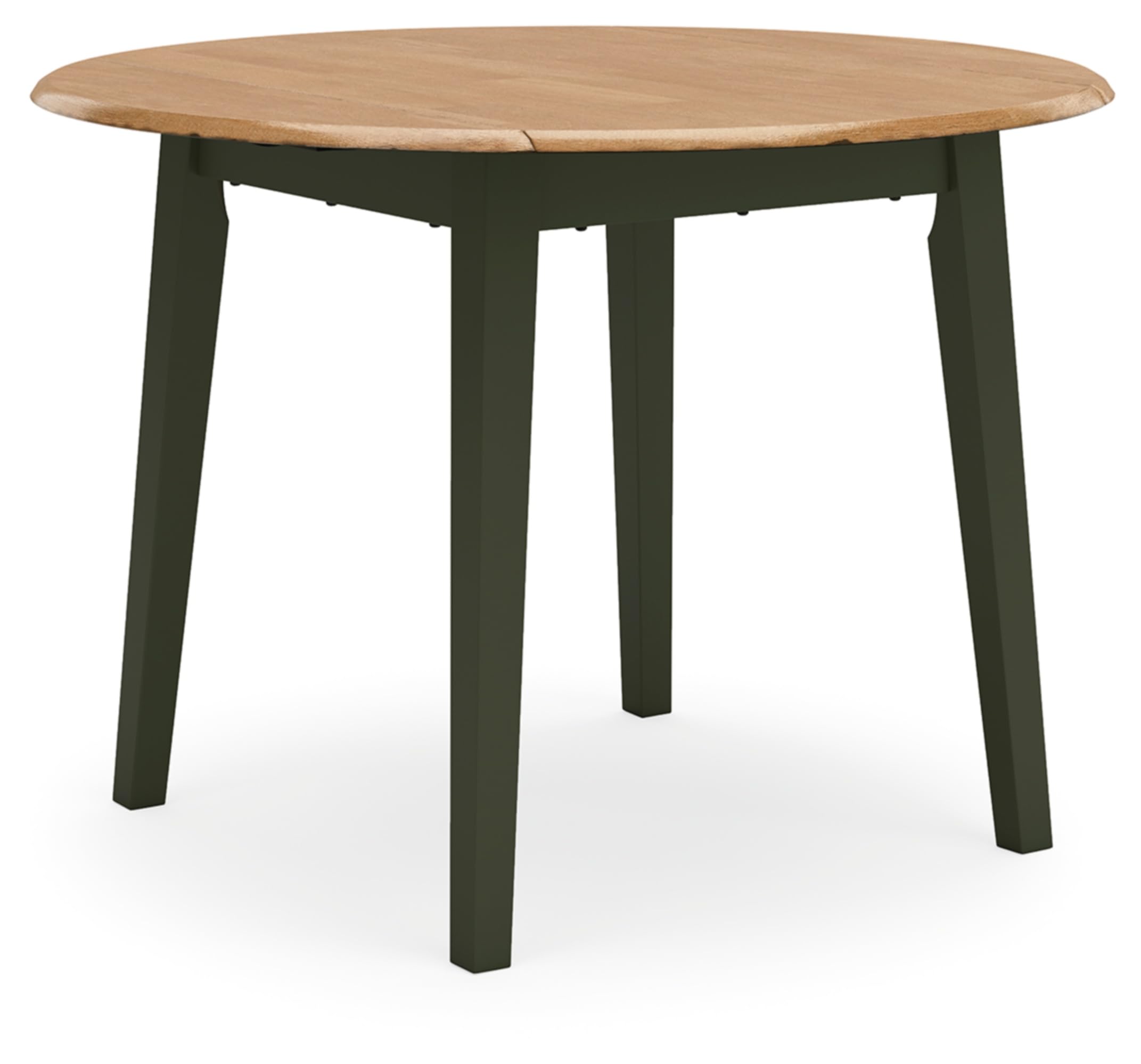 Signature Design by Ashley Gesthaven Modern Dining Drop Leaf Table with 4 Legs, Light Brown & Green