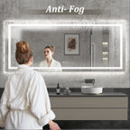 Oddsan 50X 40 Led Lighted Bathroom Mirror For Wall, Large Vanity Mirror With Lights, Dimmable, Anti-Fog, Shatter-Proof, Etl List
