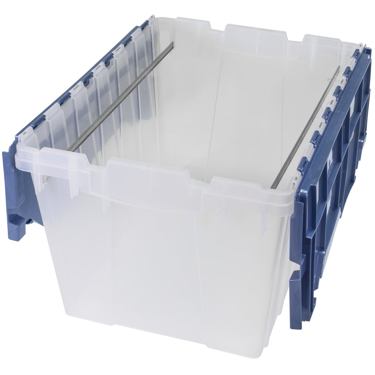 Akro-Mils 12 Gallon Keepbox File Box Plastic Stackable Storage Container With Hinged Attached Lid And Rails For Hanging File Fol