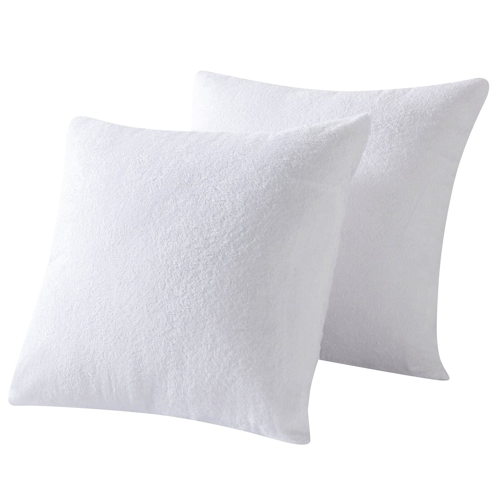 Waterproof Feather Proof Pillow Protectors 20X20 With Zipper Pack Of 2 Soft Bamboo Viscose Terry Zippered Square Pillow Covers F