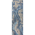 Rizzy Home Alora Decor Lapis 2'6" X 8' Abstract Blue/Dk Blue/Gray/Taupe Hand-Tufted Rug