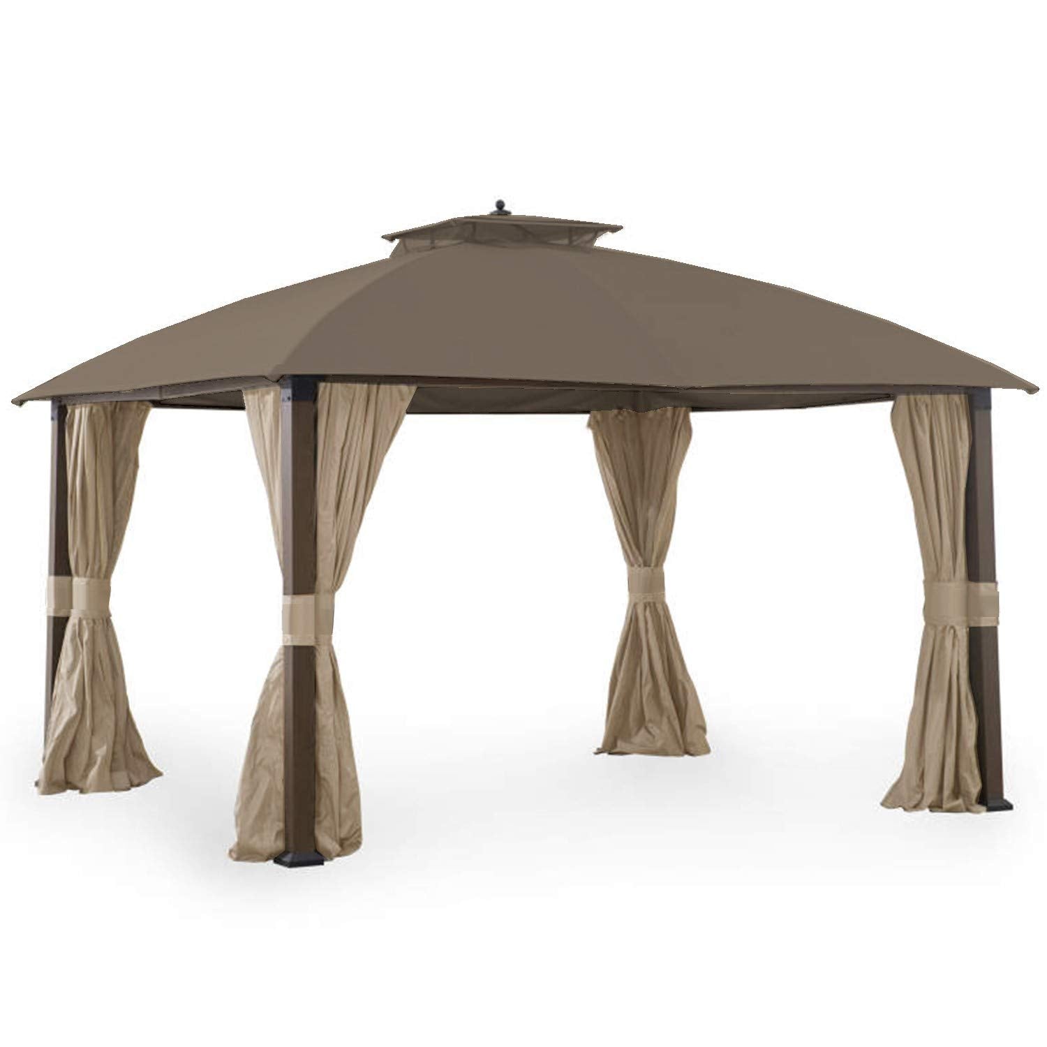 Garden Winds Replacement Canopy Top Cover For Broyhill Eagle Brooke Ashford Asheville Gazebo - Riplock 350 - Nutmeg - Will Fit T