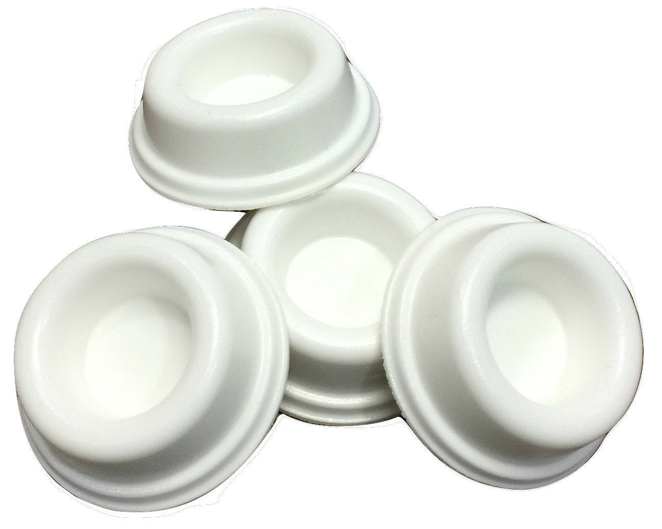 Rubber Door Stopper Bumpers (Pack Of 4) White - Made In Usa - Self Adhesive Wall Protectors, Prevent Damage To Walls From Door K