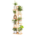 Bamboo 6 Tier 7 Potted Plant Stand Rack Multiple Flower Pot Holder Shelf Indoor Outdoor Planter Display Shelving Unit For Patio