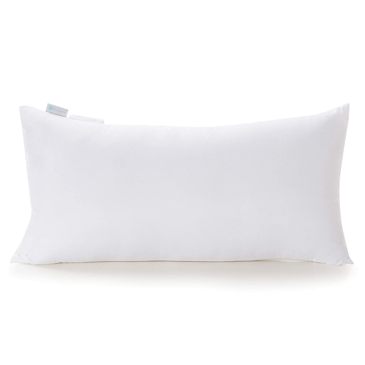 Acanva Fluffy Pillow Insert For Bed Sleeping, Decorative Stuffer Cushion Sham Filler, 12X20 Inch, White