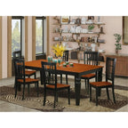 East West Furniture LGNI7-BCH-W 7 Piece Modern Dining Table Set Consist of a Rectangle Wooden Table with Butterfly Leaf and 6 Dining Room Chairs, 42x84 Inch, Black & Cherry