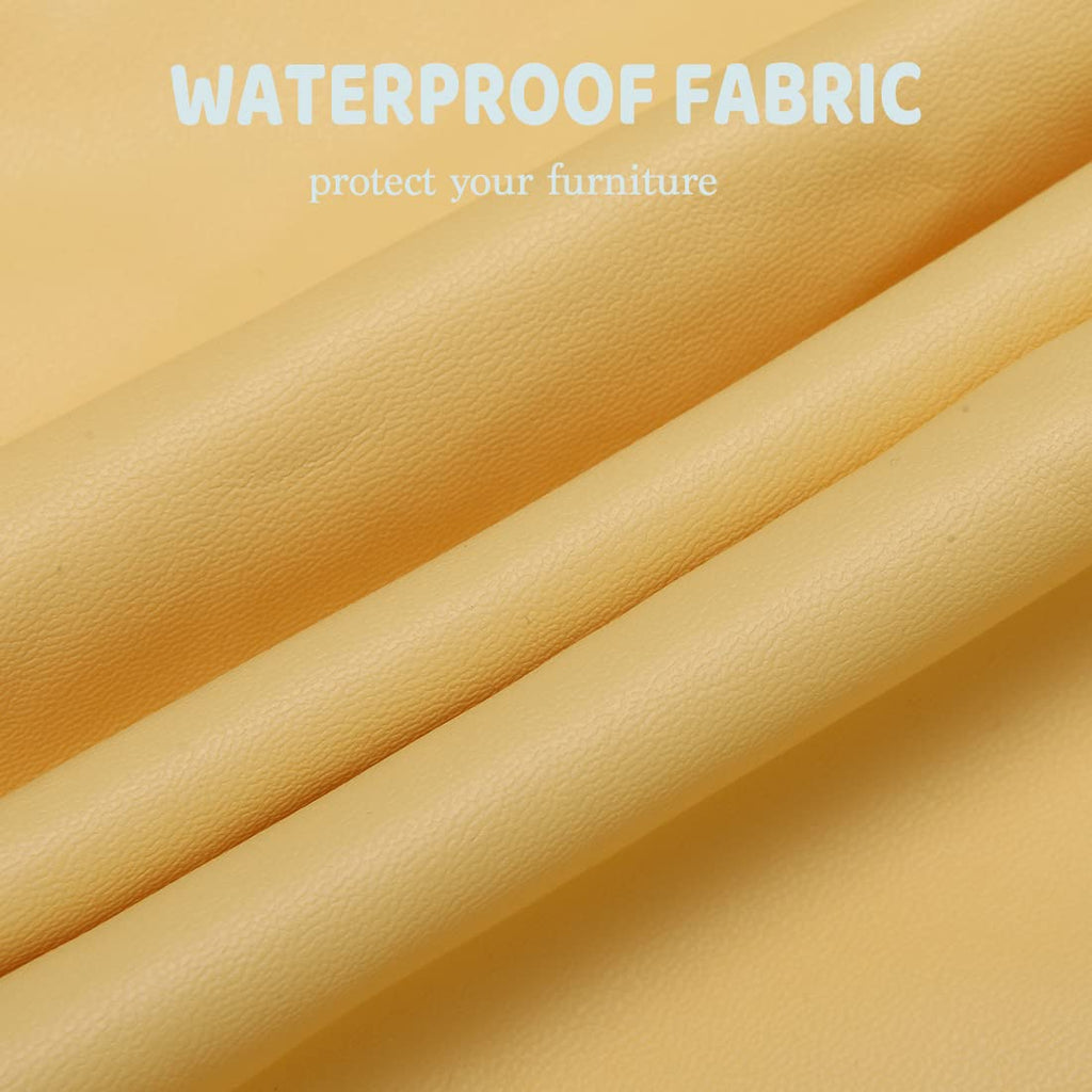 Sonnach Waterproof Chair Seat Cover For Dining Room Chairs Removable Washable Upholstered Chair Seat Protectors Water Resistant Decorative Chair Cushion Slipcovers (Light Yellow, 6)