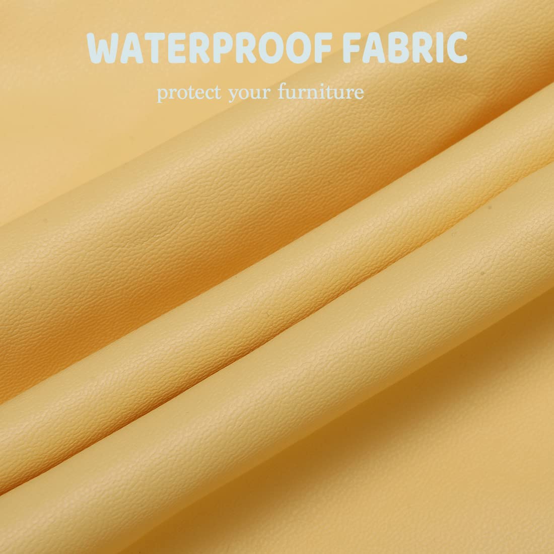 Sonnach Waterproof Chair Seat Cover For Dining Room Chairs Removable Washable Upholstered Chair Seat Protectors Water Resistant Decorative Chair Cushion Slipcovers (Light Yellow, 6)