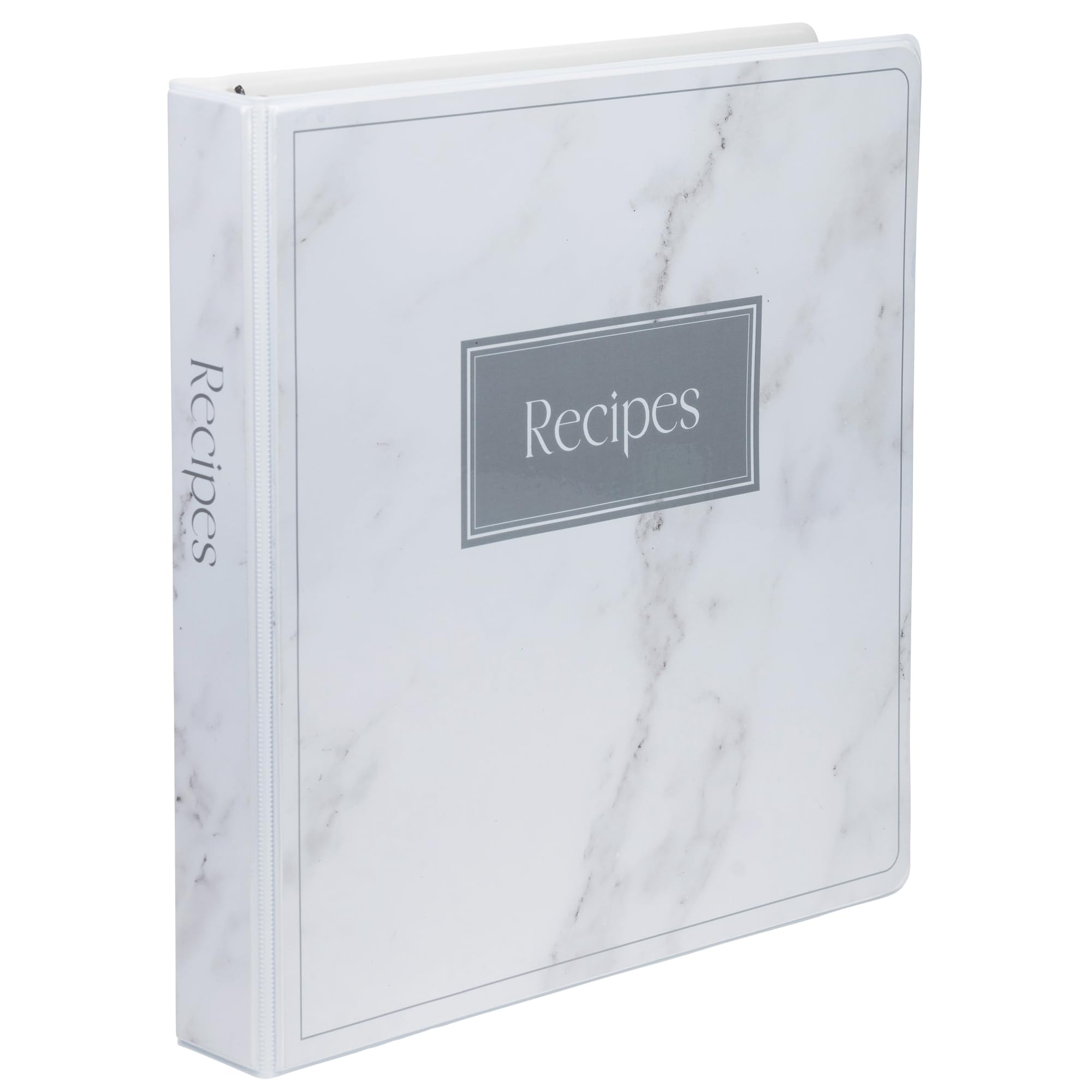 Samsill Recipe Binder Full Page 8.5 X 11 Kit, 1 Inch D-Ring, Marble Design