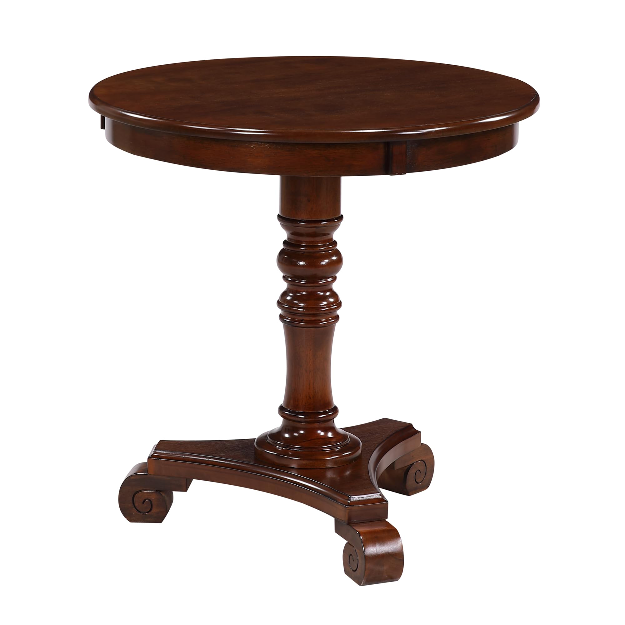 Convenience Concepts Talbot Spindle 25.5 Traditional Sculpted Turned Solid Wood End, Round Classic Display Side, Elegant Accent 