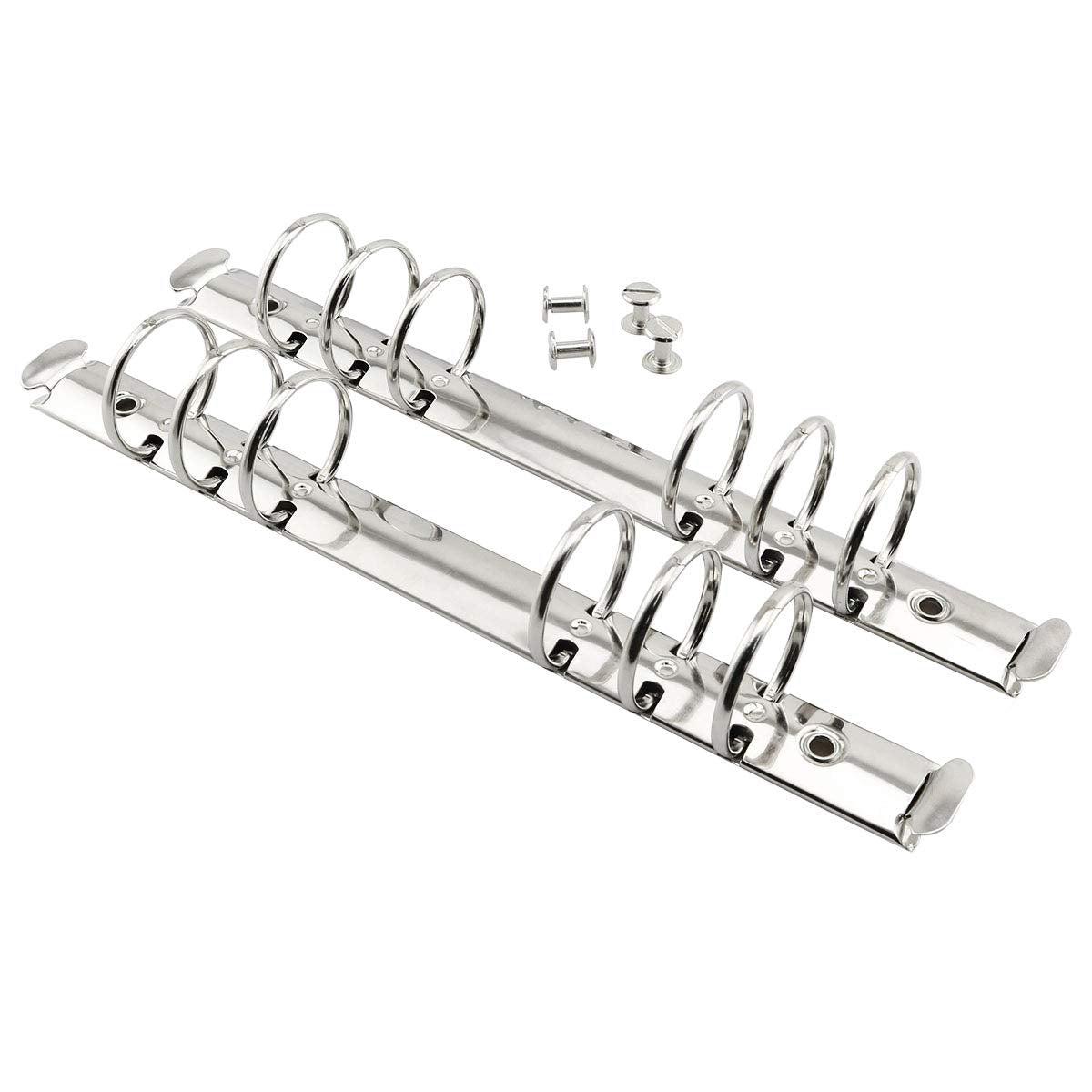 Heyous 2Pcs A5 Notebook 6-Hole Ring Binder Mechanisms 3Cm Diameter Silver Color Metal Clip Ring Binder Diy Fill Paper Storage Fo