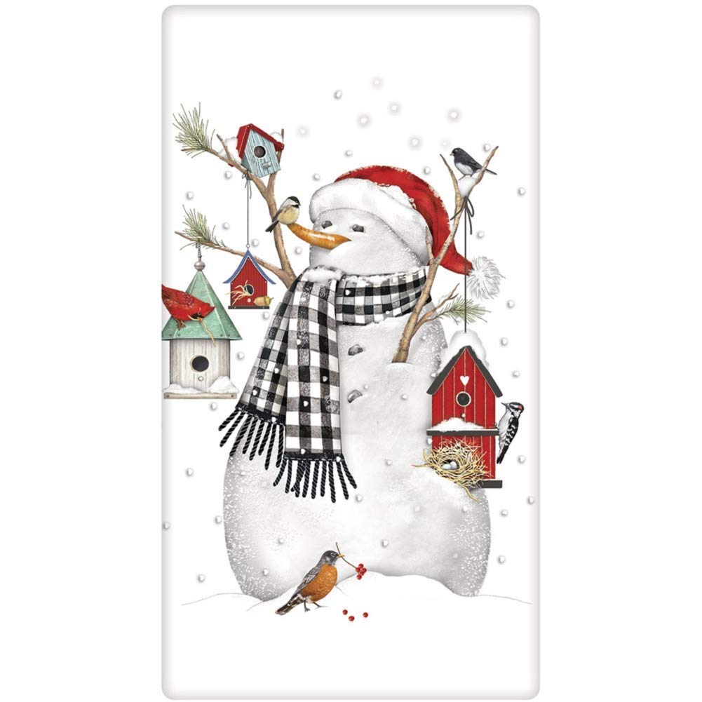 Mary Lake Thompson Christmas Flour Sack Towel  Birdhouse Snowman