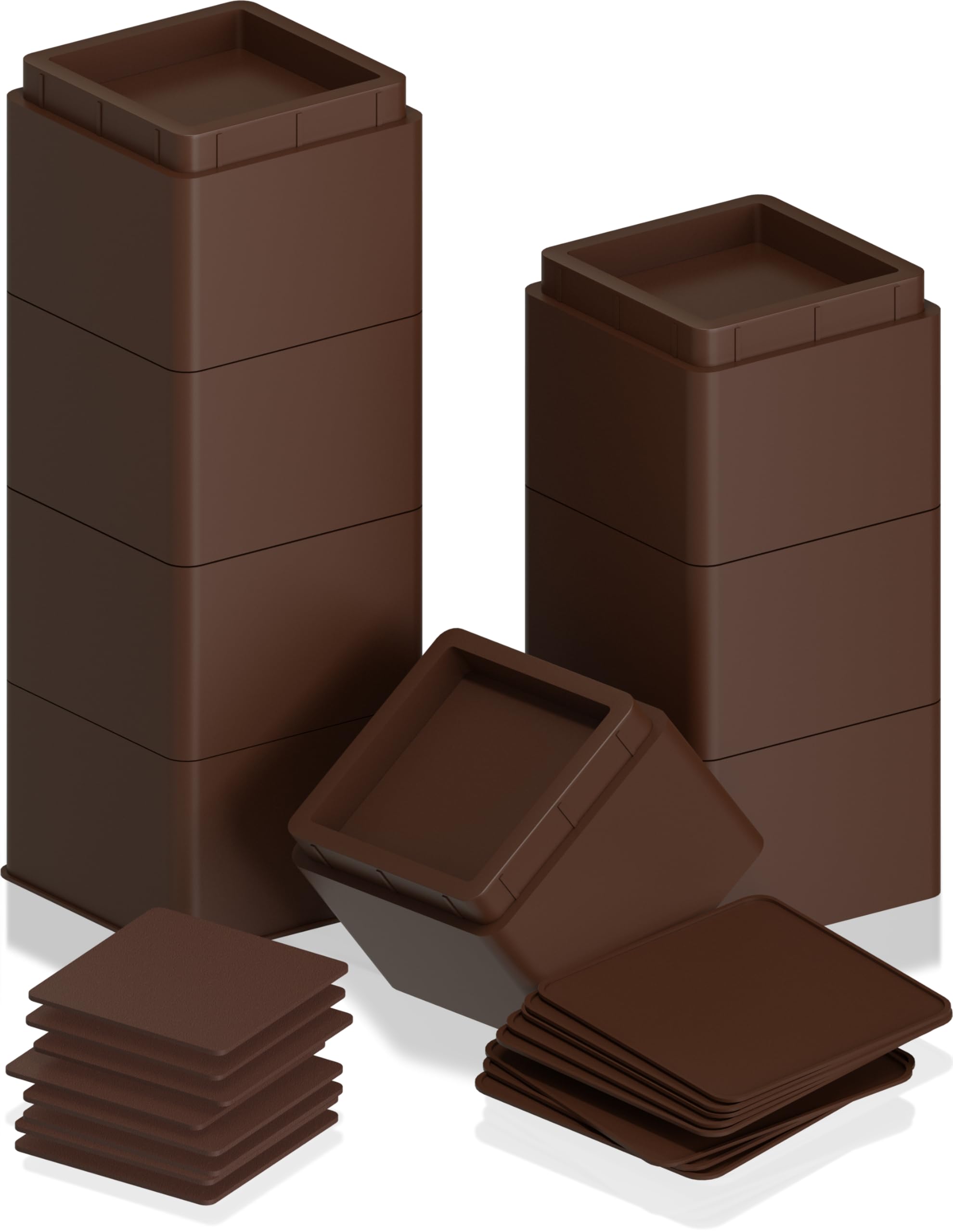 Utopia Bedding Bed Risers 3 Inch - Pack Of 8 - Adjustable Furniture Risers 3 & 6 Inch - Anti Slip Foam & Rubber Pad - Stackable