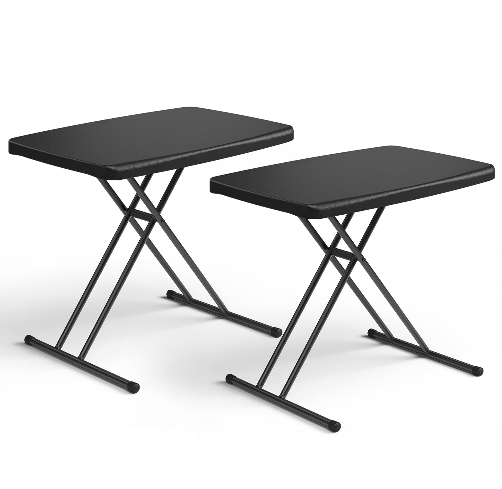 MAKE CHANGES Folding Table 2 Pack,30 Inch-Small Desk Adjustable Height TV Tray for Laptop, Couch, Camping - Heavy Duty Utility F