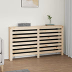Vidaxl Radiator Cover - Solid Pine Wood - Brown Natural - 60.2"X7.5"X33.1" - With Shelf Space And Horizontal Slats - Assembly Required