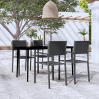vidaXL Patio Dining Set 5 Piece, Outdoor Dining Set for 4, Table and Chair for Garden Backyard Balcony, Dining Chair Patio Table, Black