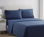 Clara Clark Bed Sheets, Premier 1800 Series 4 Piece Bed Sheet Set, Deep Pocket, Wrinkle, Fade, Stain Resistant, Luxury Soft Bedding Sheets & Pillowcases, Split King, Navy Blue
