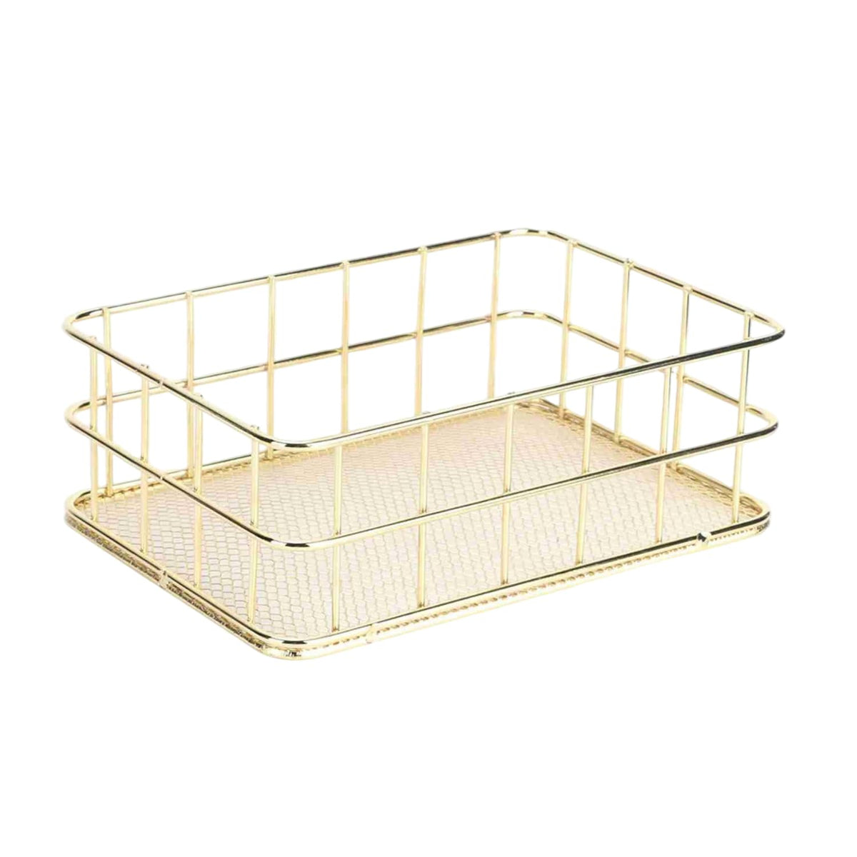 CJFNDFA 6.8x4.8 Small Gold Metal Basket  Wire Mesh for Organizing