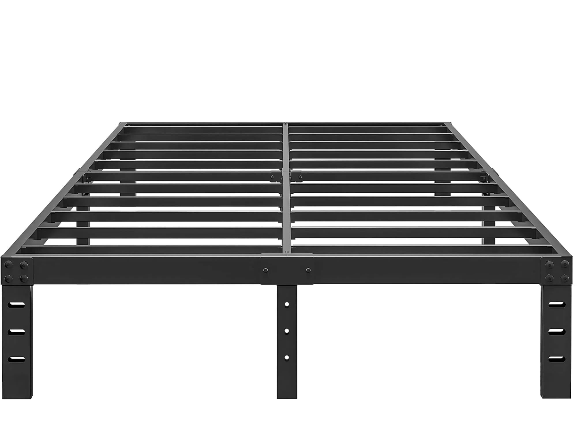 Hobinche 10 Inch Queen Size Bed Frame - No Box Spring Needed Heavy Duty Metal Platform Mattress Foundation With Steel Slats, Non-Slip Noise Free Easy Assembly Black Bedframes