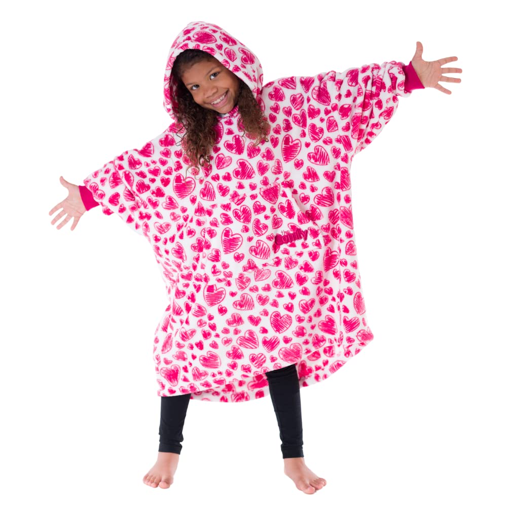 The Comfy Dream Jr | Lightweight Microfiber Fleece Wearable Blanket For Kids, With Hood And Oversized Pocket From Shark Tank, Wa