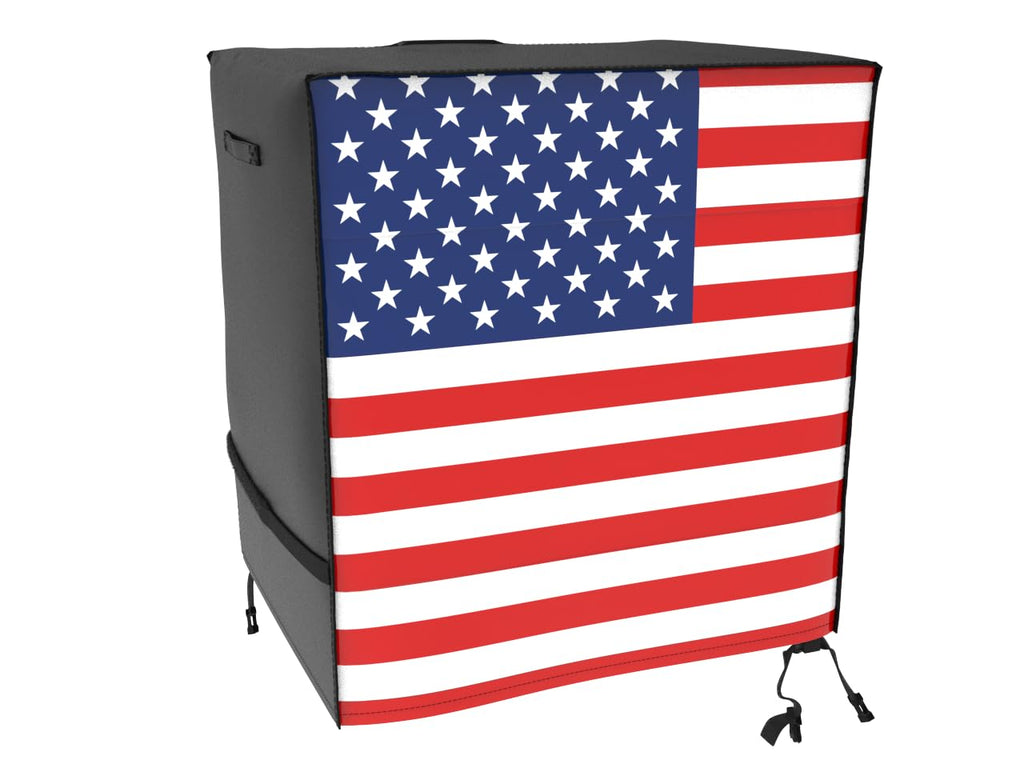 Atyard 30-Inch Outdoor Cover For Keter Unity (Small) Portable Table - Uv Resistant, Breathable, All Weather (30' L X 24' W X 32' H)Black,American Flag