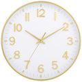 HZDHCLH White and Gold Wall Clocks Battery Operated 12 inch Silent Non Ticking Modern Wall Clock for Living Room Bedroom Kitchen