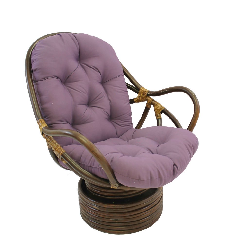 International Caravan Furniture Piece Swivel Rocker with Twill Cushion, Grape