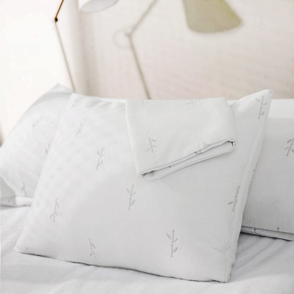 Feelathome 65% Polyester And 35% Rayon Derived From Bamboo Cooling Pillow Cover Waterproof - 20X36 Inches Pack Of 4 - Soft & Com