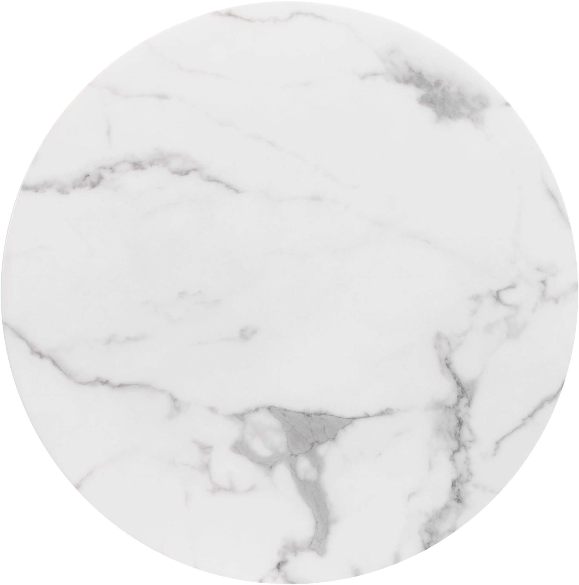 HomeRoots Furniture 24.8' x 24.8' x 42.9' Gray & White, Faux Marble, Painted Steel, Bar Table