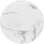 HomeRoots Furniture 24.8' x 24.8' x 42.9' Gray & White, Faux Marble, Painted Steel, Bar Table