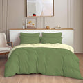 Decomizer Plain Solid Glace Cotton King Size Duvet Cover Ii Razai Ii Quilt Cover For Double Bed With Zipper Closure  Soild Gree