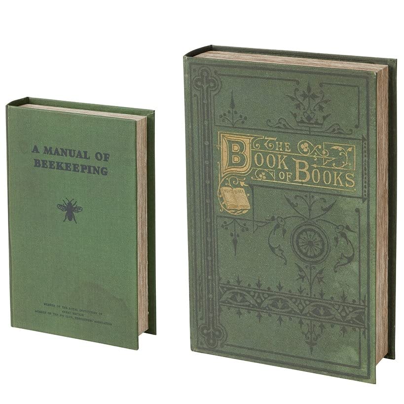 The Lakeside Collection Decorative Book Box - Secret Hiding Place for Valuables - Set of 2