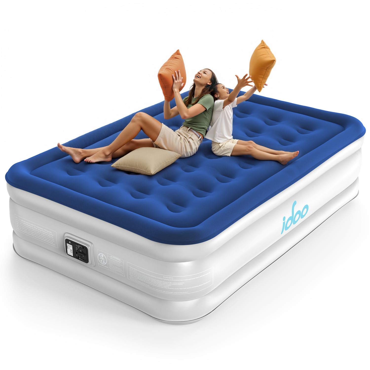 iDOO Air Mattress Full with Built in Pump, Upgraded Blow up Mattress Full, Inflatable Mattress for Home Camping and Guest Bed, 2