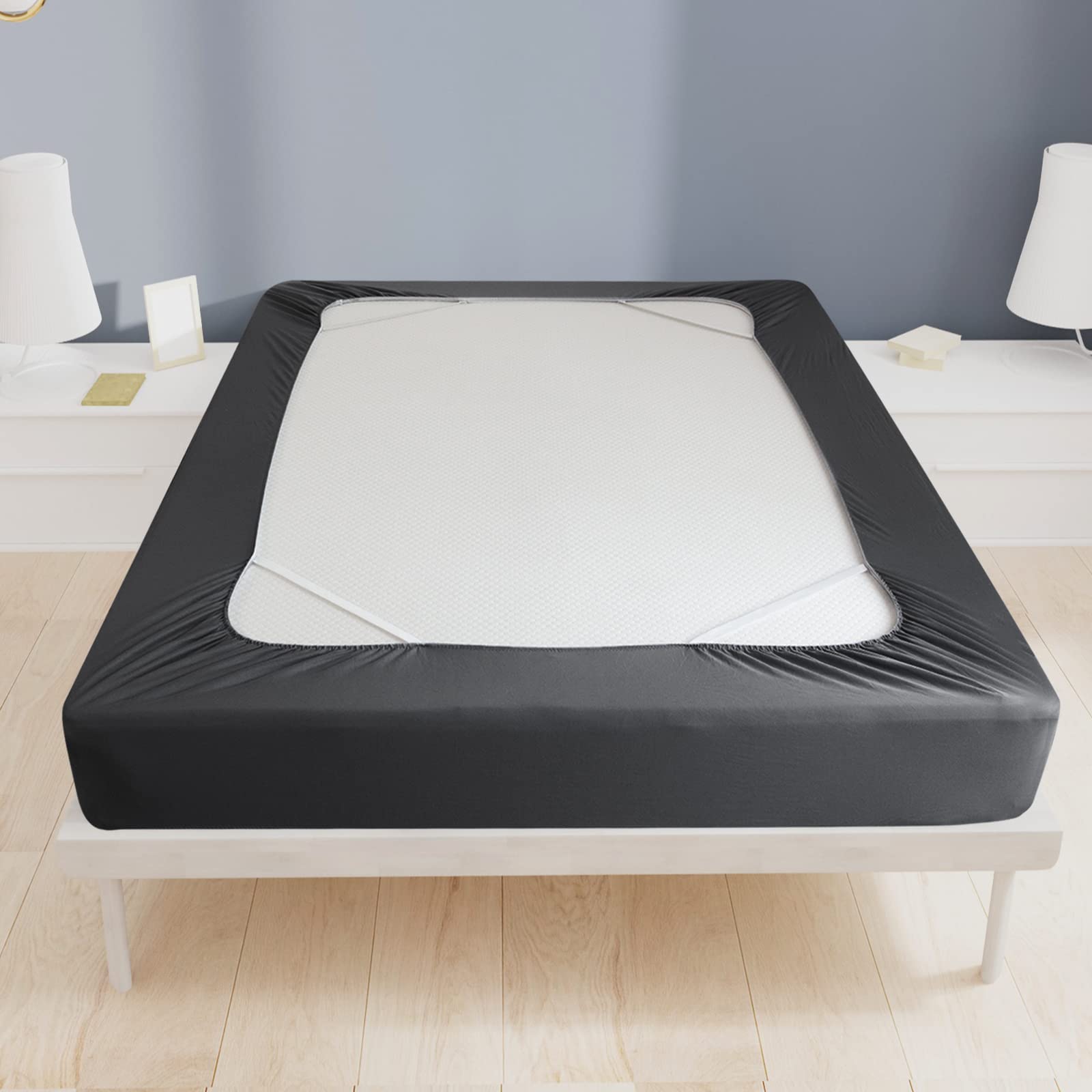 Box Spring Cover Queen Size, Bed Skirt Wrap 4 Side Of The Mattress, Stretch & Snug Fit, Ultra Soft, Wrinkle Free, Replacing Bed