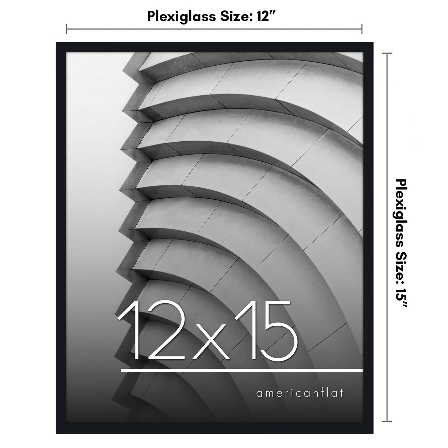 Americanflat 12X15 Picture Frame With Polished Plexiglass - Streamline Collection - Thin Border Picture Frame For Wall Display -