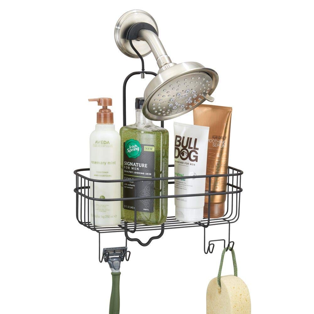 INDIAN DECOR 28224 Shower Caddy  Shower Organiser with 4 Hooks and Basket  Hanging Shower Caddy With Hook for Easy Installatio