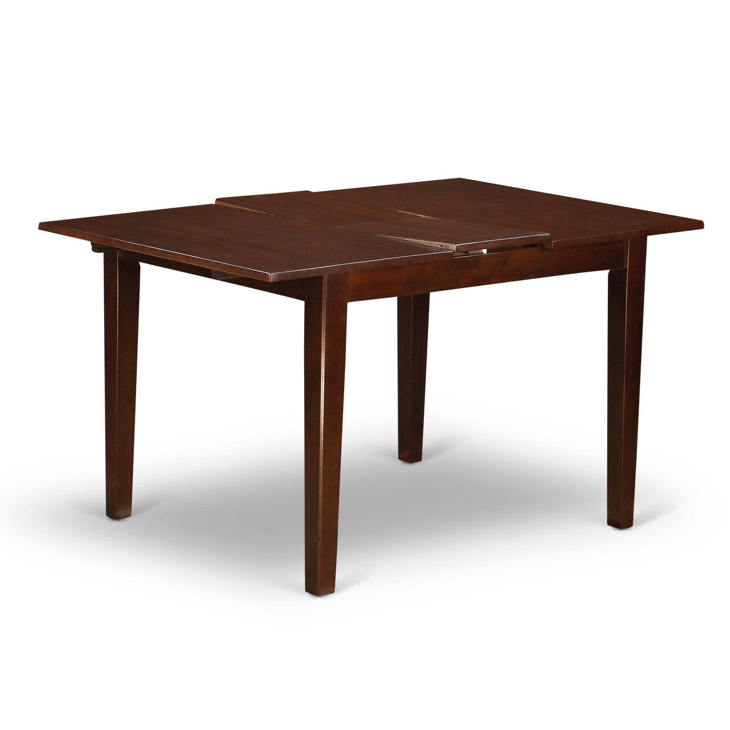East West Furniture Norfolk 5 Piece Kitchen Set for 4 Includes a Rectangle Room Table with Butterfly Leaf and 4 Dining Chairs, 32x54 Inch, Mahogany