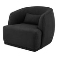 npd furniture and more Steward Fabric Swivel, Boucle Black Accent Chair