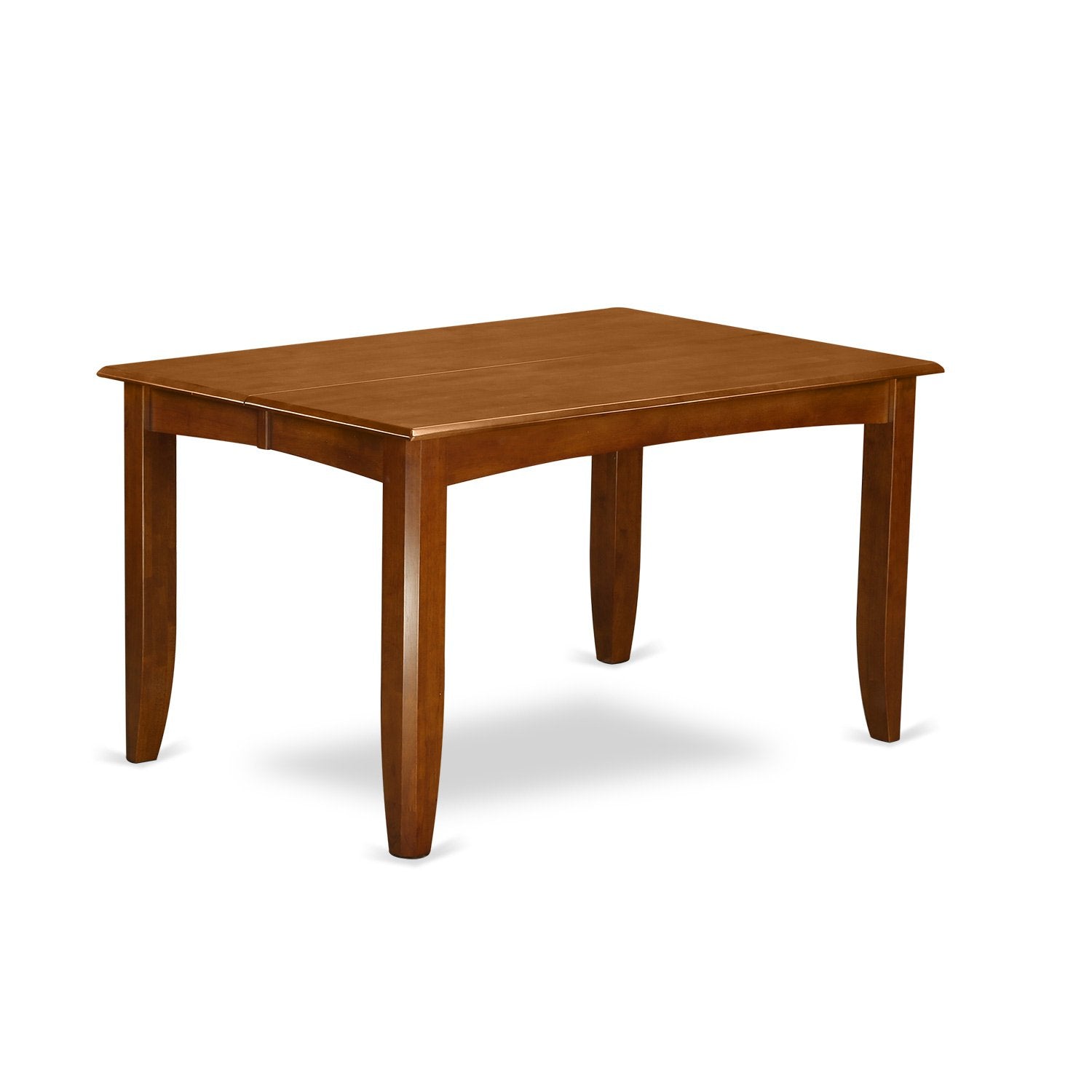 East West Furniture PFPO7-SBR-C 7 Piece Dining Room Table Set Consist of a Square Wooden Table with Butterfly Leaf and 6 Linen Fabric Kitchen Dining Chairs, 54x54 Inch, Saddle Brown