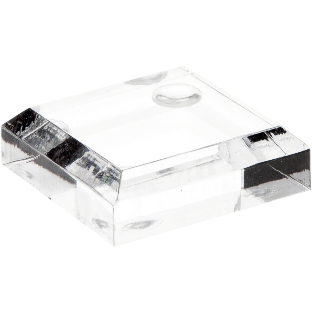 Plymor Clear Acrylic Square Beveled Display Base, 1.5'' W x 1.5'' D x 0.5'' H, Pack of 12