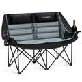 Youtanic Oversized Camping Chair, Double Folding Loveseat Camping Couch with Pocket, Cup Holder and Carry Bag, Heavy Duty Portab