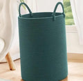 Woven Cotton Rope Laundry Basket 38x43 cm Large Green Hamper