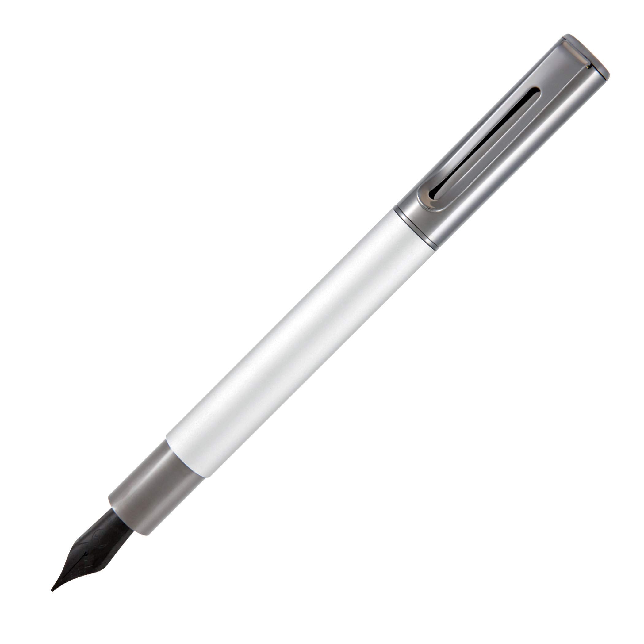 Monteverde Usa Ritma Fountain Pen In Silver - Broad Nib, Bold Jowo Stainless Steel, Refillable Ink Cartridge/Converter - Ideal F