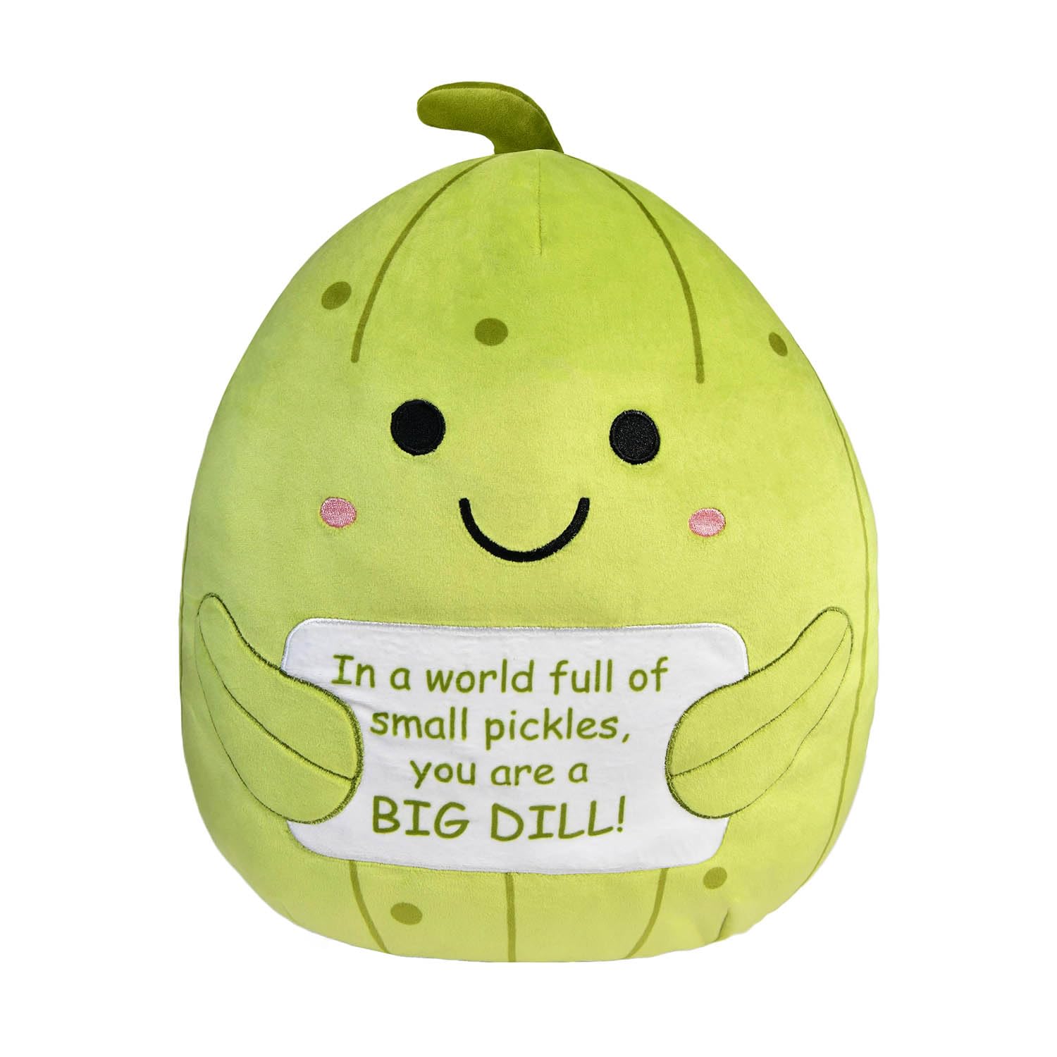 Kingwee Positive Emotional Support Pickle Plush Toy, 16-Inch Funny Pickle Stuffed Animal, Large Ultrasoft Plushie Cucumber Pillo