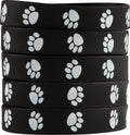 Teacher Created Resources Black With White Paw Prints Wristband Pack, Of 10