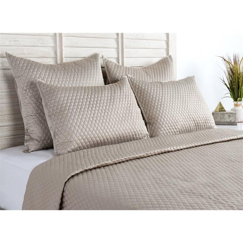 Kosas Home Winthrop 20X26 Diamond Poly Sateen Fabric Standard Sham In Natural