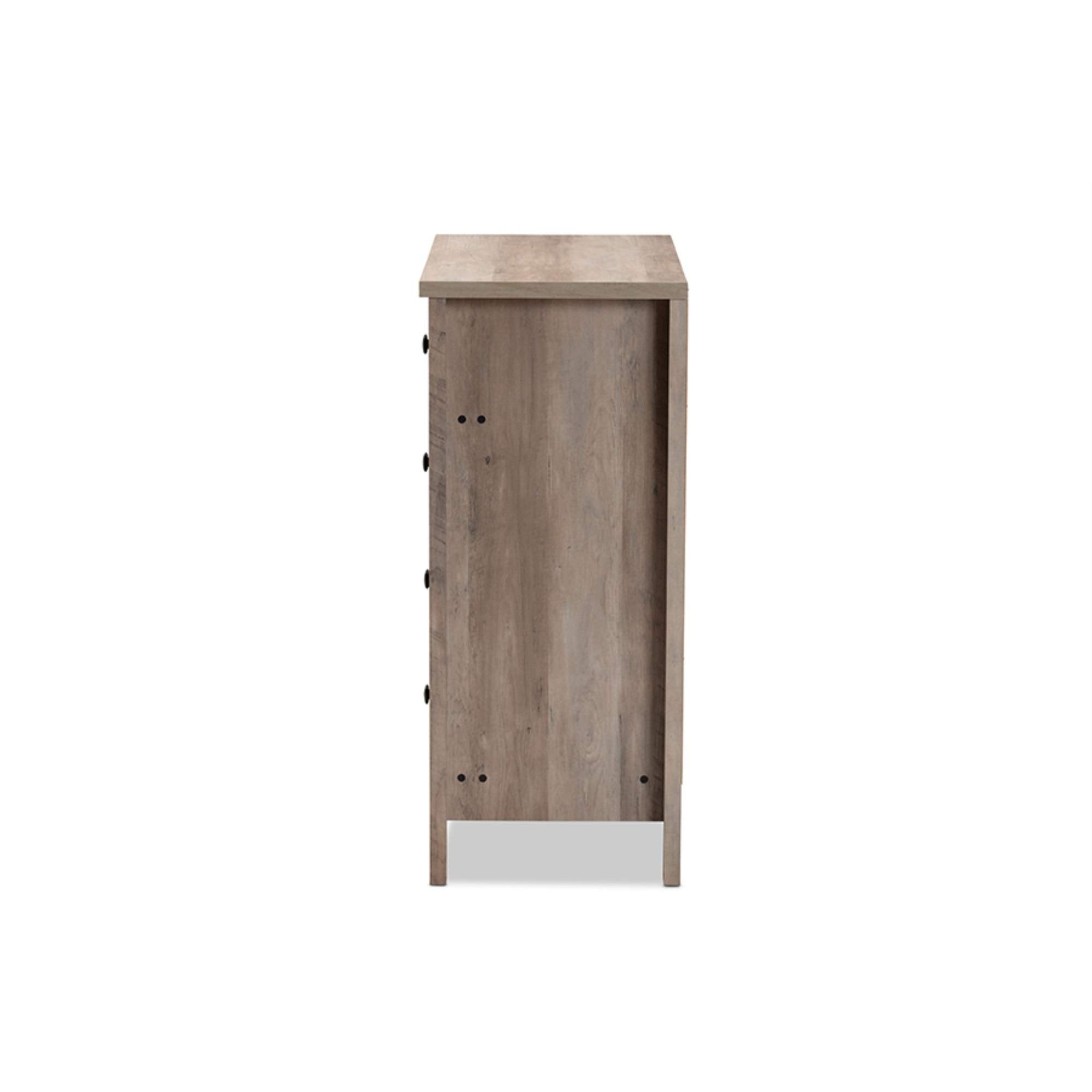 Baxton Studio Derek Modern and Contemporary Transitional Natural Oak Finished Wood 5-Drawer Chest